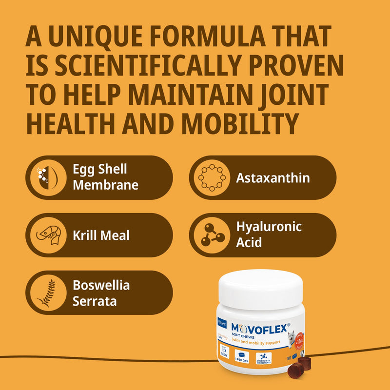 MOVOFLEX® Joint Supplement for Small Dogs <15kg | Supports Joints & Mobility | Fast-Acting Tasty Chews | 30 Chews