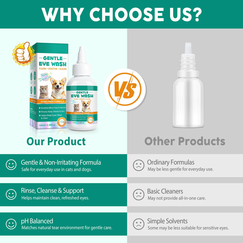 Dog Eye Drops 100ml Safe If Licked, Relieve Eyes Itching & Irritation,Antibiotic Eye Drops Use for pets (dogs, cats, small animals, reptiles, etc), livestock, farms, etc 1