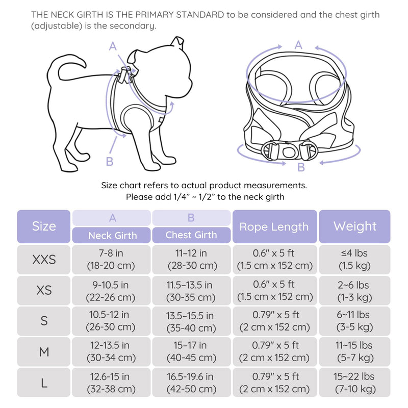 BELLA & PAL Puppy Harness with Leash Set, Dog Harness for Small Dogs No Pull, Dog Leash for Small Dogs, Step in Harness for Extra Small Dogs, Purple Lavender Harness, S - BeesActive Australia