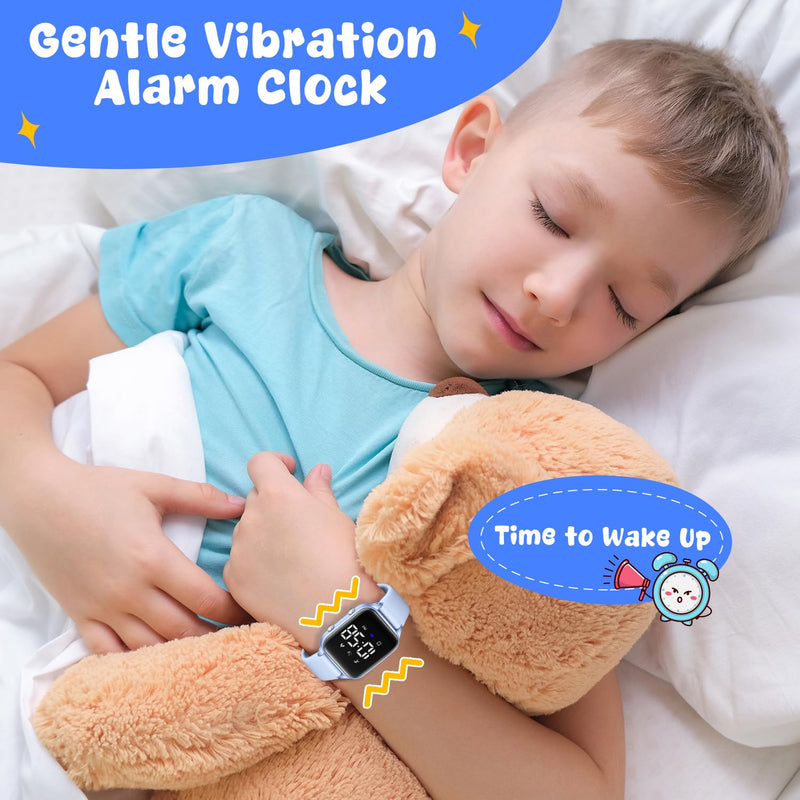 Kids Digital Watches for Boys Girls, Sports Watch with Fitness Tracker, Pedometer, Alarm Clocks, Stopwatch, No App Needed Waterproof Kids Watch, Gift for Teens Student Girls Boys Ages 5-14 L6615E-LightBlue
