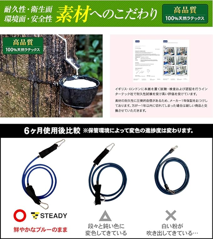 STEADY ST104 UX Model Training Tubes, Set of 5 with Different Strengths, Video and Storage Bag Included, Fitness Bands, Rubber Tubes, Muscle Workout - BeesActive Australia