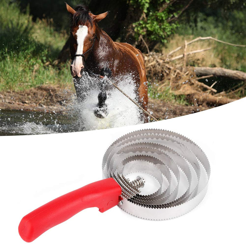 Horse Curry Comb 6 Ring Horse Itching Brush Metal Horse Shedding Comb Stainless Steel Horse Grooming Brushes with Soft Hand Grip - BeesActive Australia