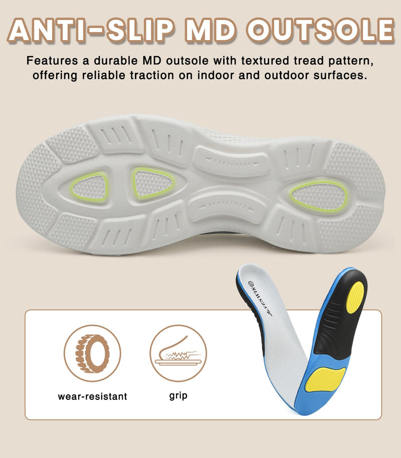 Women's Orthopedic Slip-On Mules Sneakers for Plantar Fasciitis Easy Off Recovery Backless Knit Comfortable Lightweight with Arch Support Walking Shoes for Travel, House & Office 8.5 White