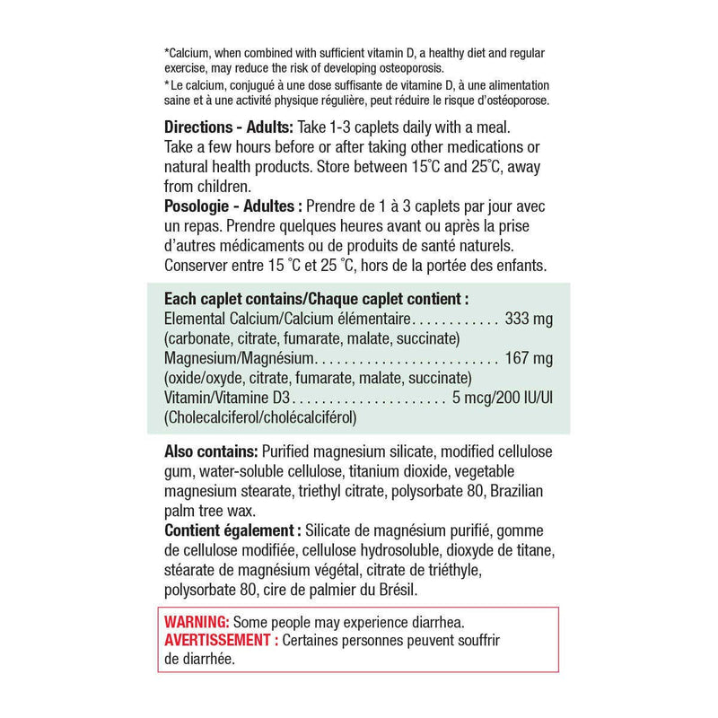 Jamieson Calcium Magnesium with Vitamin D3 Tablets, 420 caplets