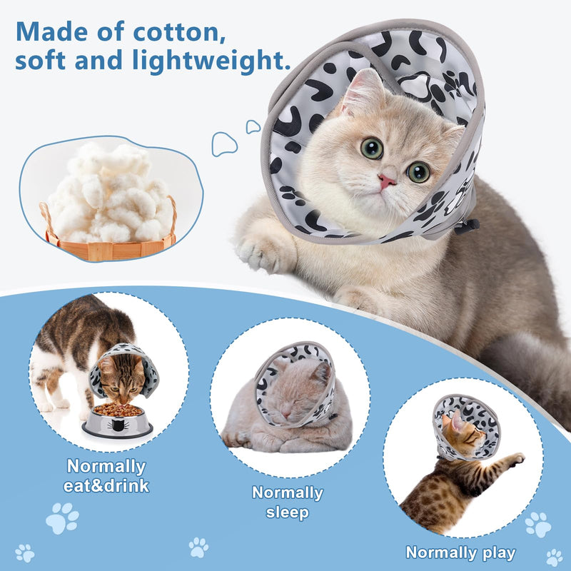 FAINCA Cat Neck Brace, Cat Collar, Adjustable Neck Brace for Cats, Soft Cat Neck Brace, Cat Neck Collar for After Operations and Injuries, Prevents Licking Wounds (Grey/S) SY-MXQ-S - BeesActive Australia