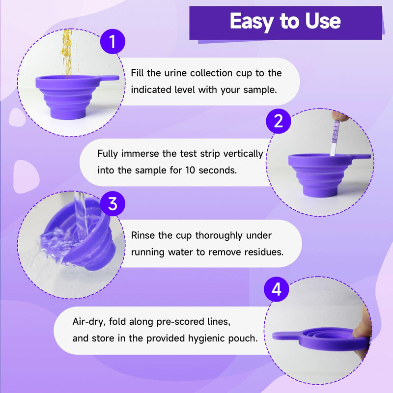 Urine Cups for Ovulation & Pregnancy Tests: Reusable & Collapsible Pee Cups for Home Fertility Testing | Easy to Use & Clean (1PCS) 1PCS - BeesActive Australia