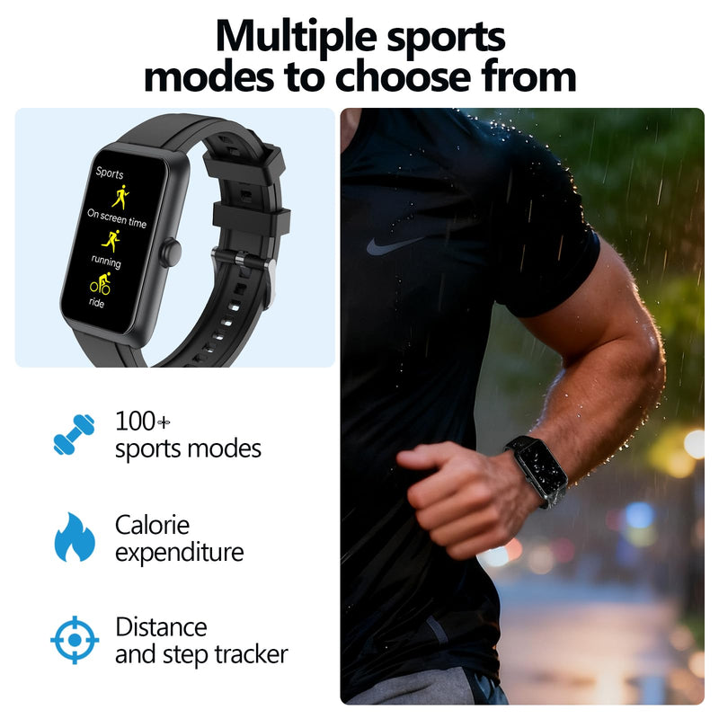 Fitness Tracker with Heart Rate, Sleep Monitor, 100+Sports Modes Smart Watches for Men Women, IP68 Waterproof, Activity & Step Tracker Watch for Android/iOS Phones (Silver) Silver