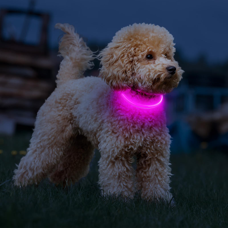 PcEoTllar Luminous Dog Collar Rechargeable with 7 Colors, Luminous Collar for Small and Large Dogs, 9 Lighting Modes Luminous Dog Collar Can be Dismantled to 70cm, LED Collar for Dogs - BeesActive Australia