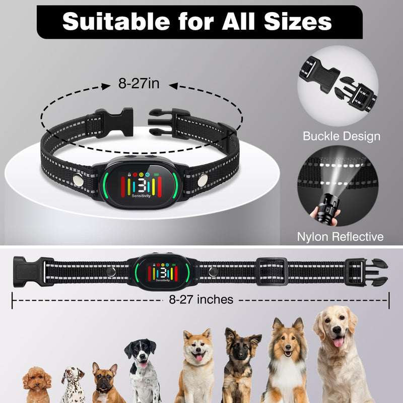 PetJoy Smart Bark Collar, Anti Bark Collar with Optional Shock, Dog Bark Collar for Small Medium Large Dogs - Vibration or Shock Mode 2 in 1 (3 Sensitivity Levels) - BeesActive Australia