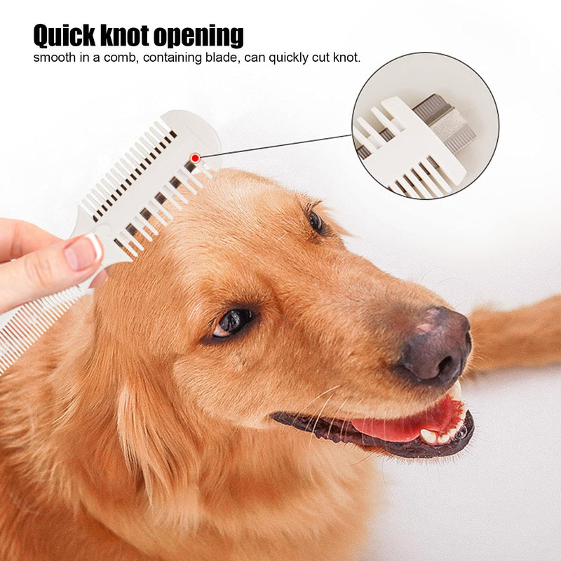 Horoper Dog Cat Hair Trimmer Pet Hair Trimmer Comb Grooming Razor Thinning Dog Cat Floating Hair Remover with 5 Blades - BeesActive Australia