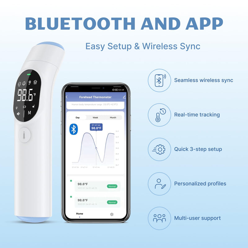 Non-Contact Infrared Thermometer, 3-in-1 Forehead, Ear & Object Thermometer, Baby and Infant Friendly, Medical-Grade Accuracy