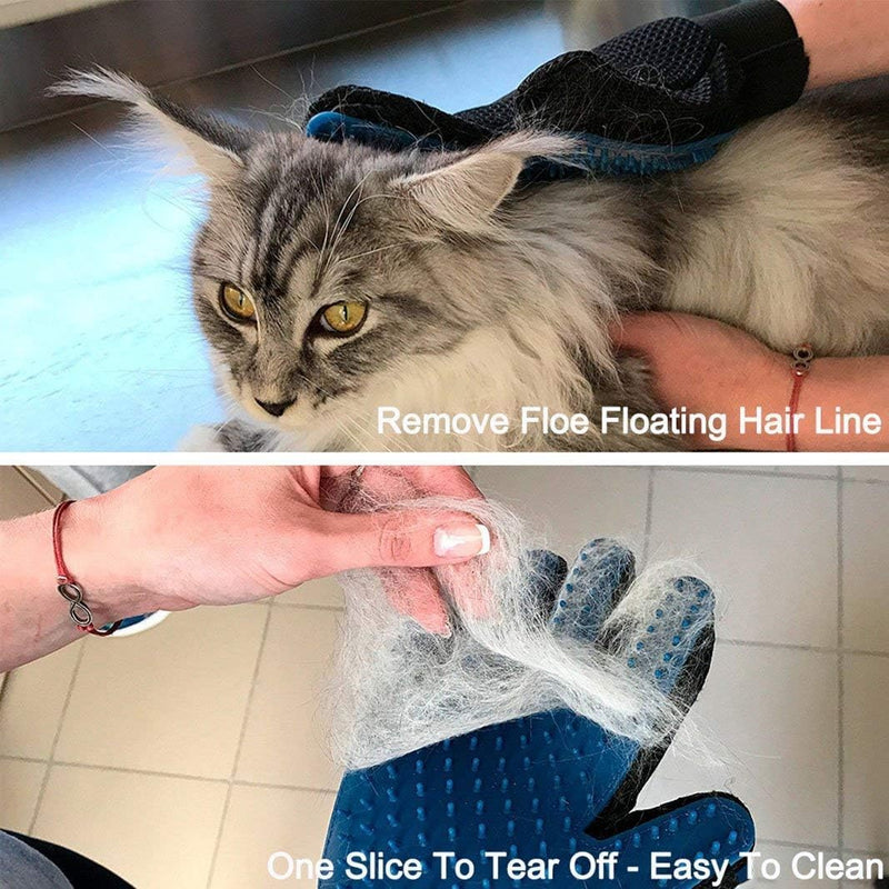 Fluffix 2 Pet Brush Glove - The ultimate solution for gentle grooming and massage - Hair remover - Grooming glove - For dogs and cats 2 pieces - BeesActive Australia