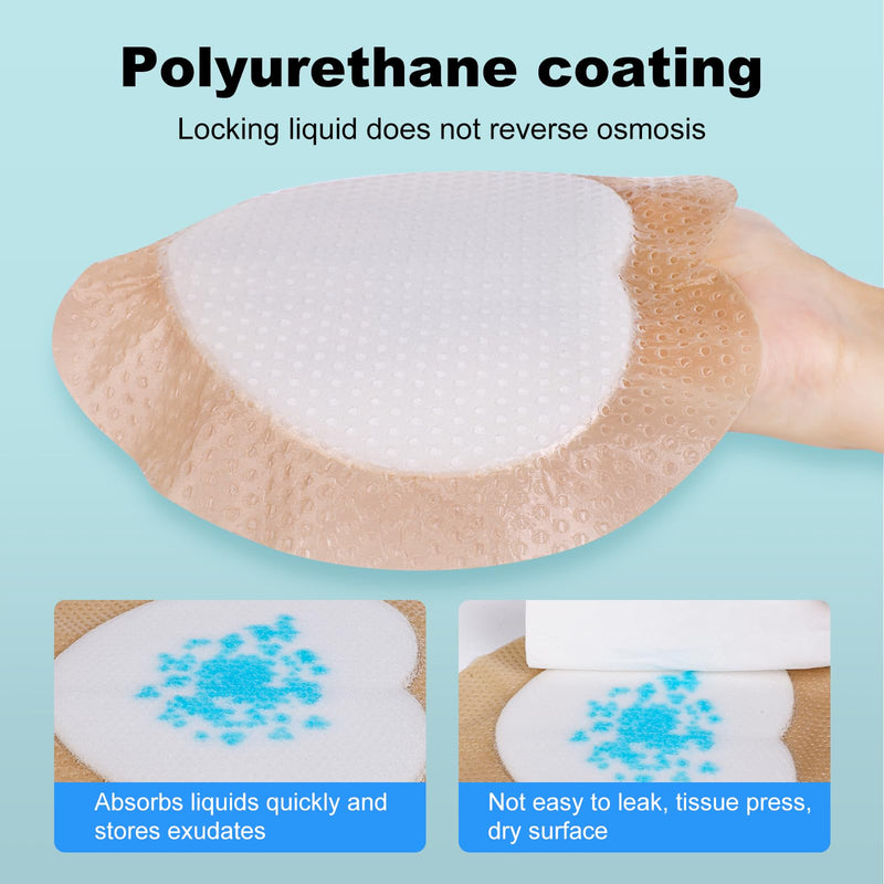 Sacral Foam Dressing, Sacrum Silicone Foam Dressing with Border, 7x7 Large Bandage for Bed Sores On Buttocks, Super Absorbent Pressure Sore Prevention Pads, Waterproof & Breathable Wound Dressing (10) 7''x7'' (10 Packs) - BeesActive Australia