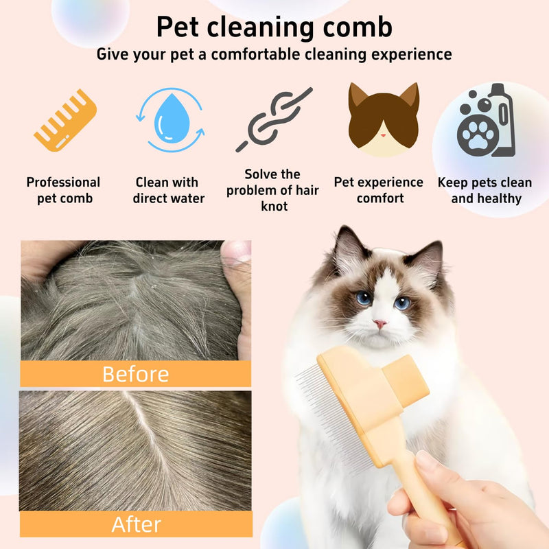2PCS Pet Comb for Dogs & Cats with Long & Short Stainless Steel Metal Teeth for Shedding and Tangles, Self-Cleaning Pet Comb for Dogs and Cats, Comfort and safety - BeesActive Australia