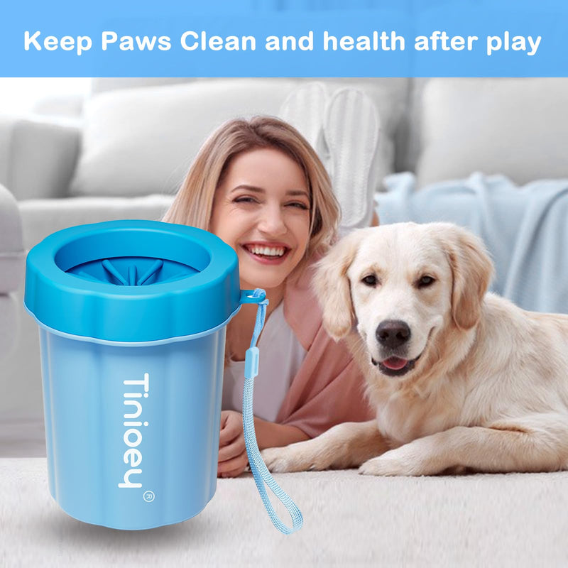 Dog Paw Cleaner for Medium Dogs (with 3 Absorbent Towels), Dog Paw Washer, Muddy Paw Cleaner, Pet Foot Cleaner (Medium, Blue) - BeesActive Australia