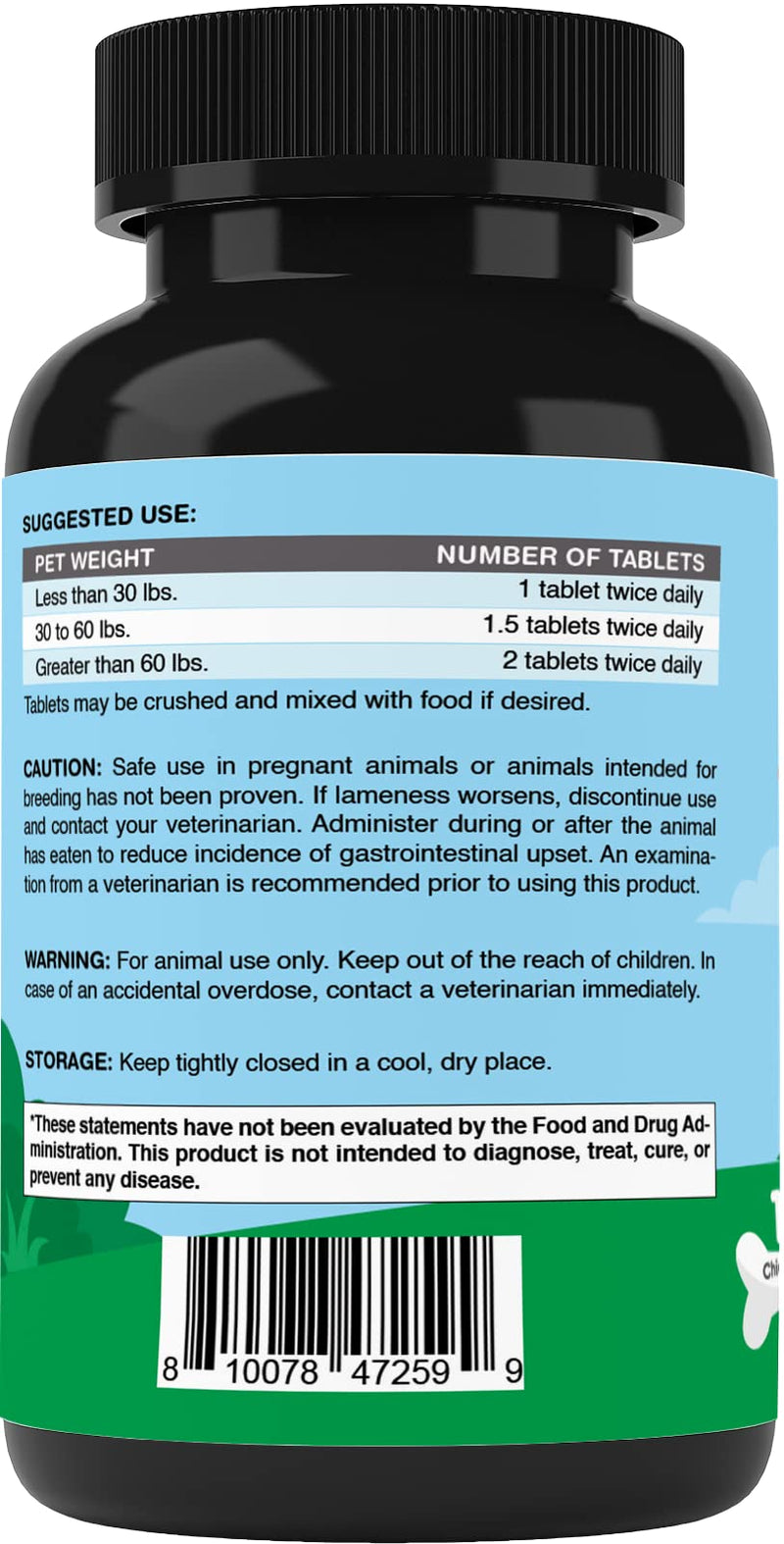 Vitamatic Maximum Strength Joint & Hip Health Supplement for Dogs - 120 Chicken Flavored Tablets - Made with: Glucosamine, Chondroitin, MSM, Hyaluronic Acid, Manganese, Bromelain. White Willow & Yucca - BeesActive Australia