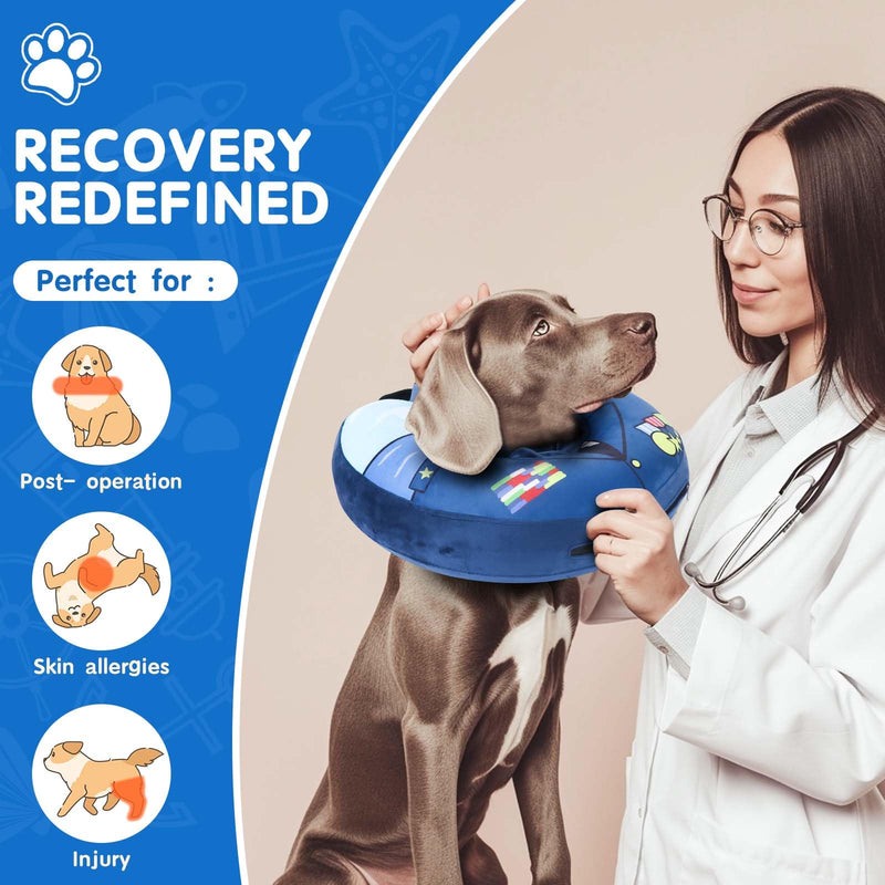 SuplutuX neck collar for dogs and cats, comfortable leak protection for dogs, adjustable dog collar for recovery after operations or wounds for dogs, M - BeesActive Australia