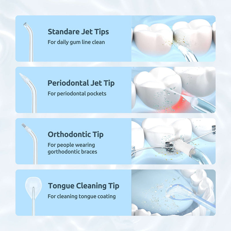 Water Flosser [ Mini Cordless Portable ] Oral Irrigator Water Teeth Cleaner Pick, Telescopic Water Tank, 3 Modes & IPX7 Waterproof, Home & Travel Water Floss for Teeth, Braces Bridges Care (White) White