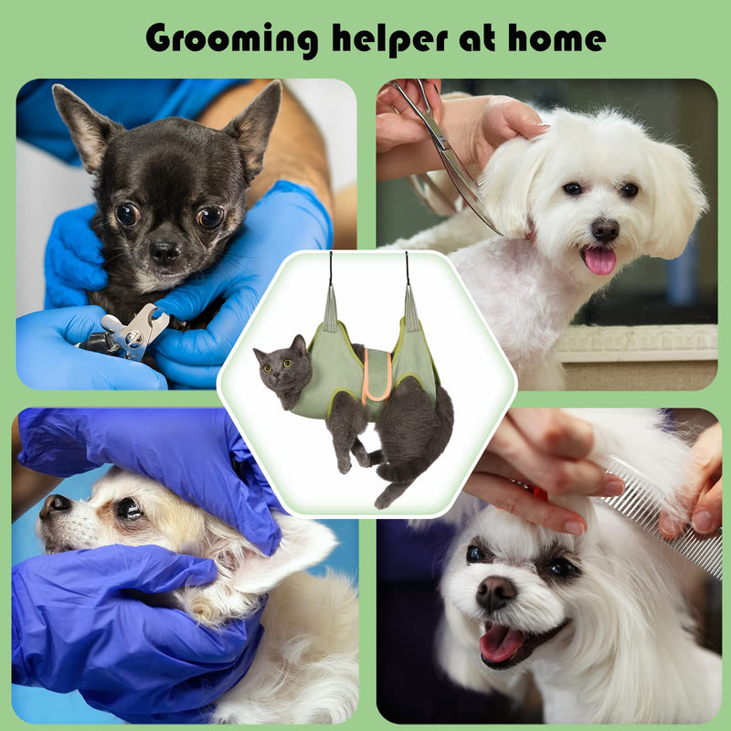 Guzekier Pet Dog Grooming Hammock Harness for Cats & Dogs, Dog Sling for Grooming, Dog Hammock Restraint Bag with Nail Clippers/Trimmer, Nail File, Pet Comb,Ear/Eye Care XS（Weight：8-12LB） - BeesActive Australia