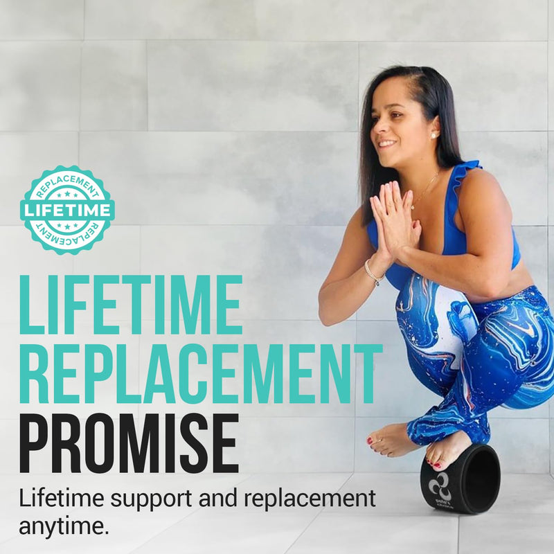 Extra Wide Yoga Wheel, Mini Yoga Wheel - Beginner Friendly Yoga Kit. More Comfortable, Stable and Safer Back Roller. Improve posture, better mobility. Ideal Home Exercise. Relieve Back Pain. Small