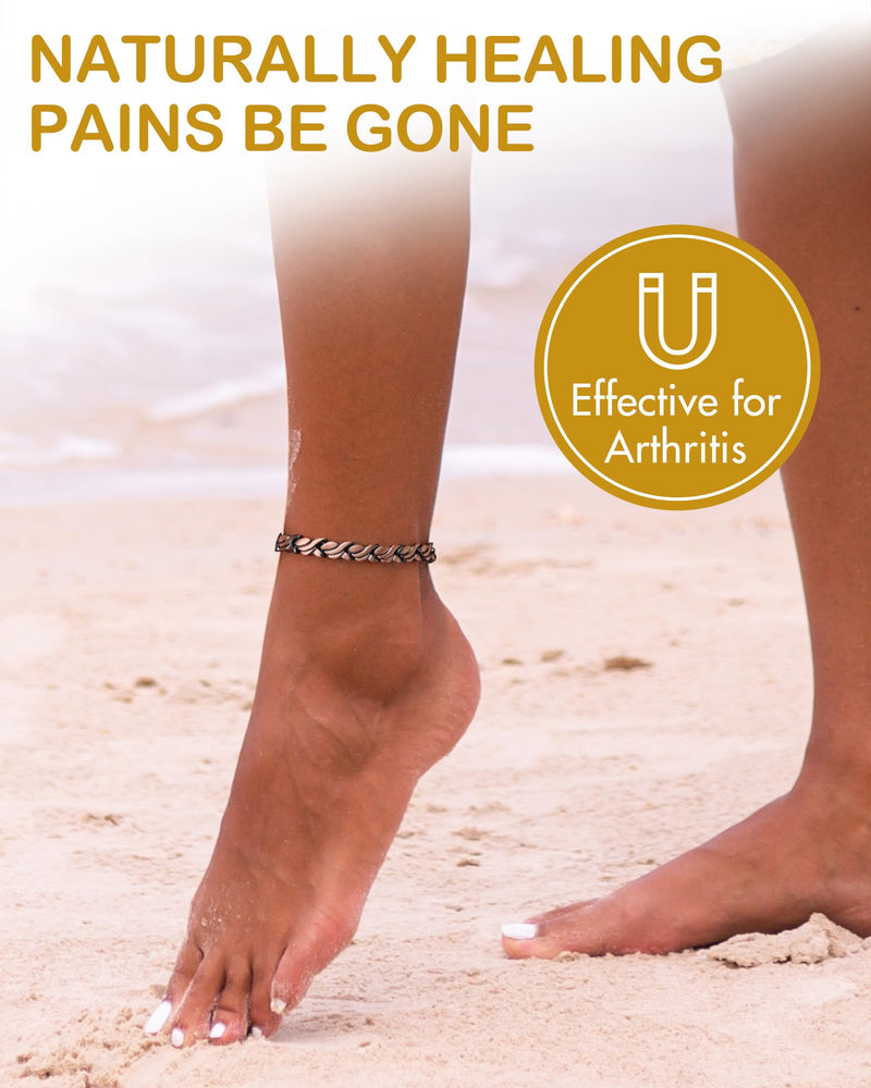 Feraco Copper Ankle Bracelet for Women, 99.99% Pure Copper Magnetic Anklet with 3500 Gauss Neodymium Magnet, Adjustable Jewelry (Fishtail) Fishtail