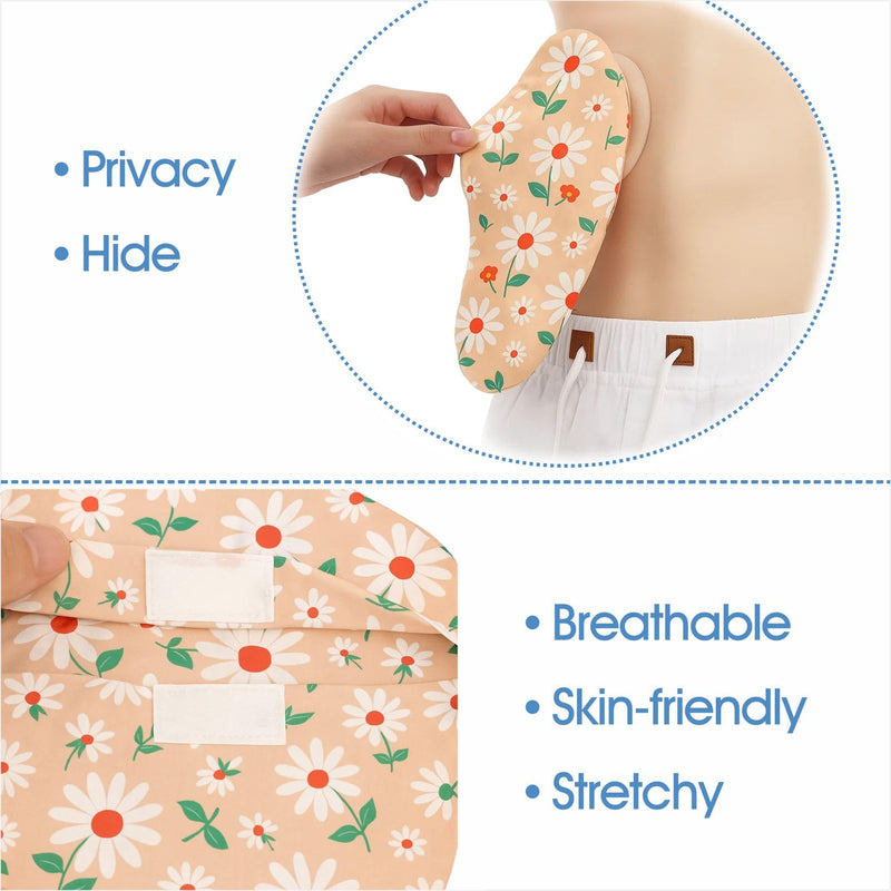 Colostomy Bag Covers - Ostomy Support Garment Pouch Set with 3" Round Opening for Ileostomy Stoma Care, Soft & Breathable Fabric, 4 Pc