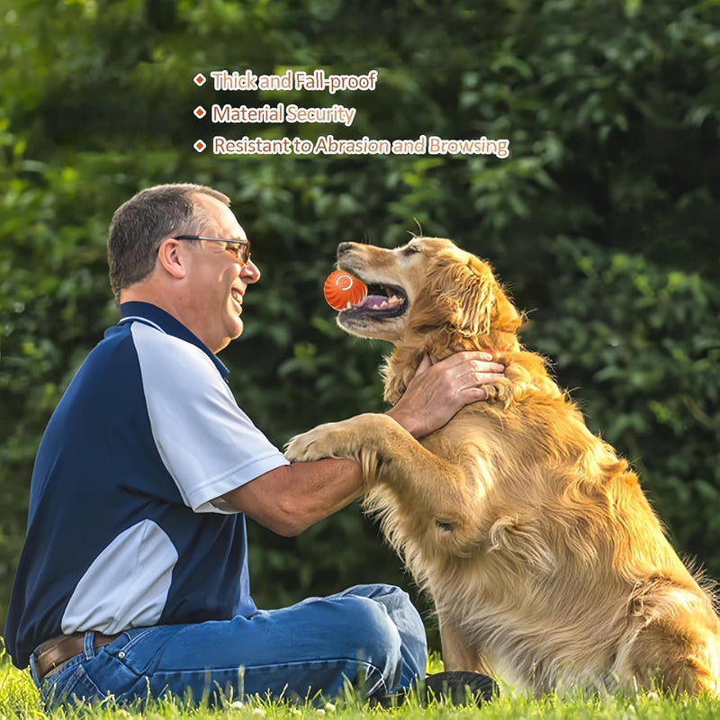 Shaky Ball Toy for Dogs, Vibrating Dog Ball, Shaky Ball Dog Toy, Automatic Moving Dog Toy Ball, Bouncing Ball Dog Toy, Suitable for All Dogs (Blue+Orange)