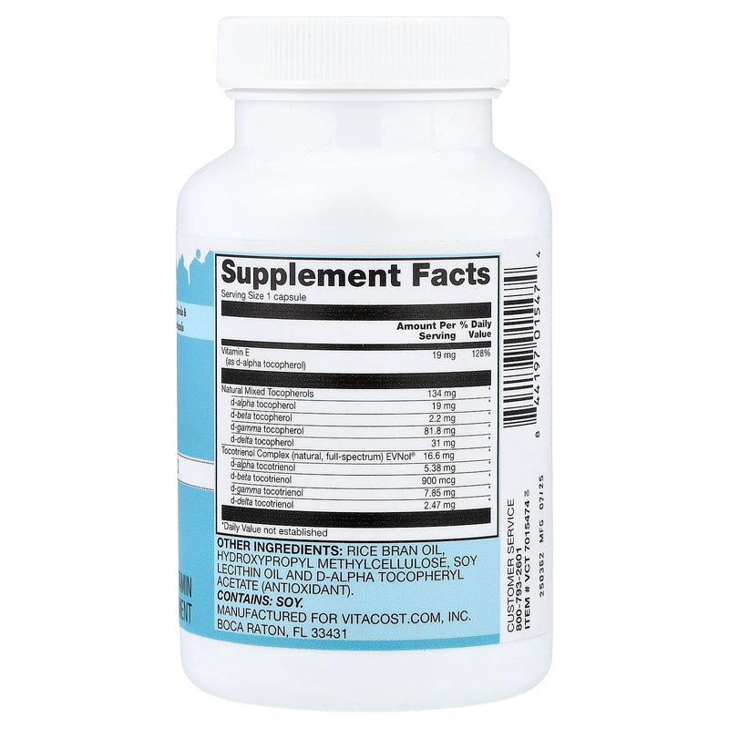 Vitacost Vitamin E & Tocotrienol Complex, 60 Liquid Capsules