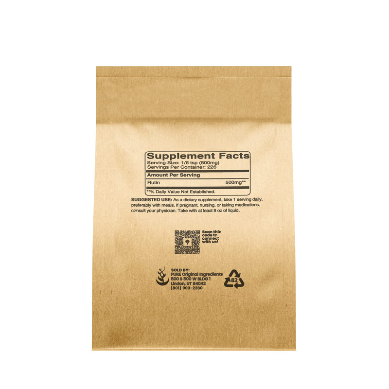 PURE ORIGINAL INGREDIENTS Rutin Powder (4 oz), Always Pure, No Additives Or Fillers, Lab Verified