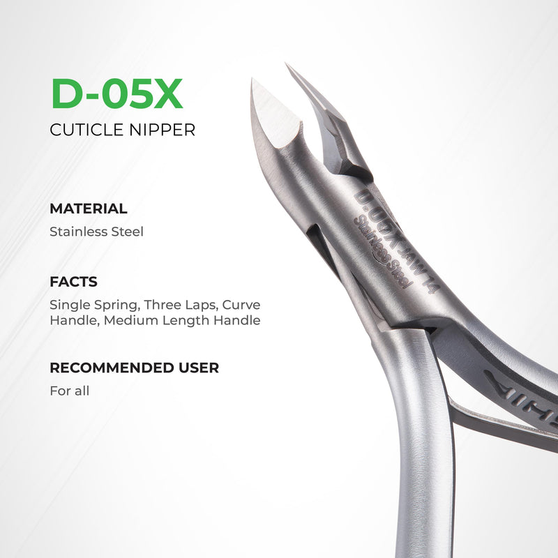 NGHIA Premium Cuticle Nipper - D-05X Jaw 16 (Stainless Steel) - Professional Nail Tools D-05x-16 - BeesActive Australia