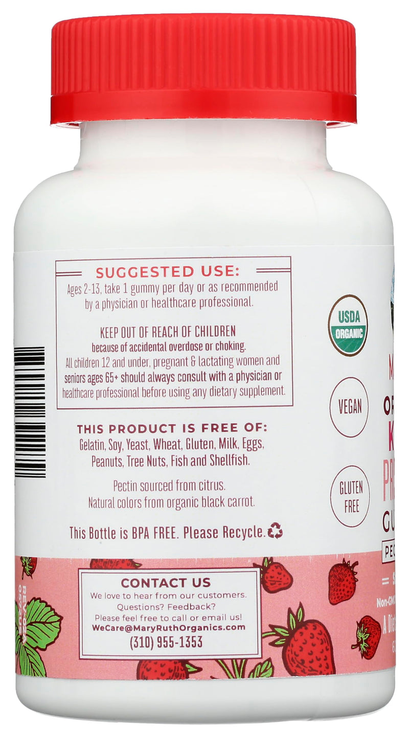 Mary Ruth's Organic Kids Strawberry Probiotic Gummies, 60 CT