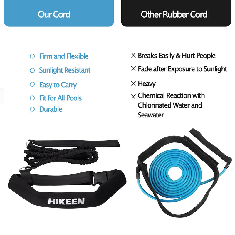 Hikeen Swimming Training Belt - 4M Tether for Swim in Place, Stationary Harness, Aquatic Resistance Belt swimming belts