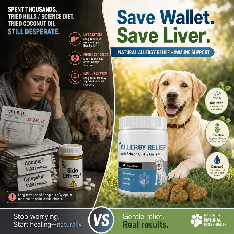 Dog Allergy Treats, Rx Replacement Weaning Companion Yeast & Skin Relief Rapid Action High Palatability Chicken 200 Chews