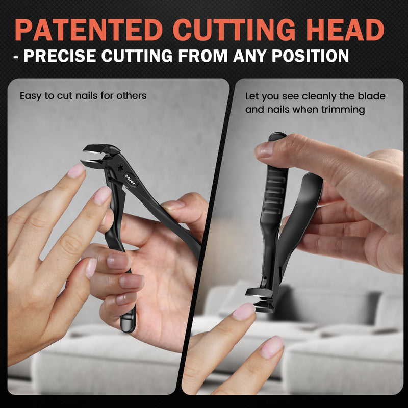 BEZOX Toenail Clippers for Seniors – Upgraded Long Handled Curved Head Toe Nail Clippers for Thick Nails for Elderly - Black Extra Large - BeesActive Australia