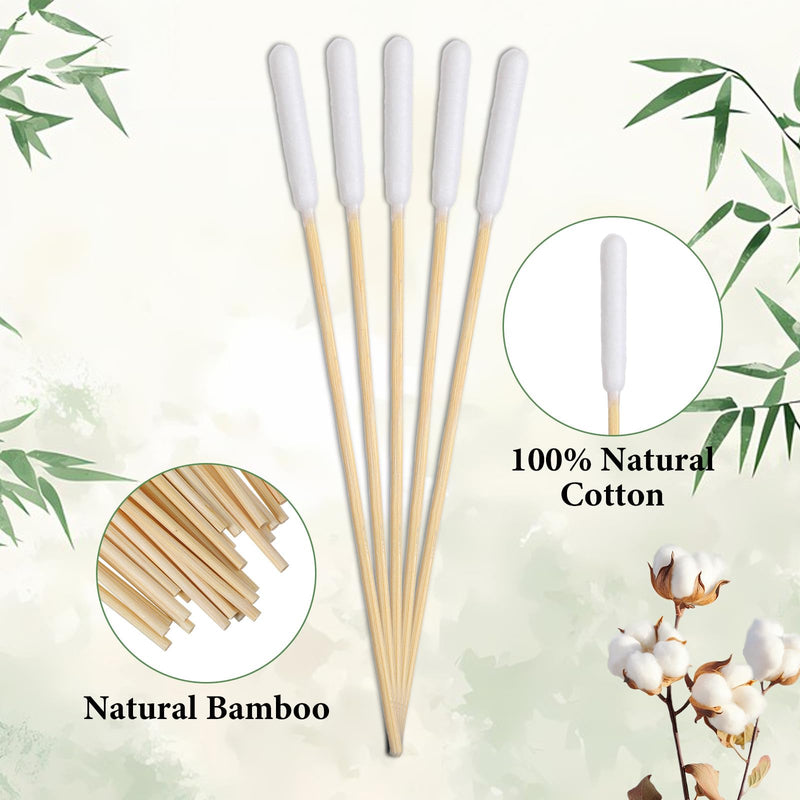 Mabor 100 Pcs 6-Inch Long Cotton Swabs - Extended Reach Pet Ear Cleaner Tool & Applicators for Dog Ear Cleaning, Electronics, Crafts, First Aid