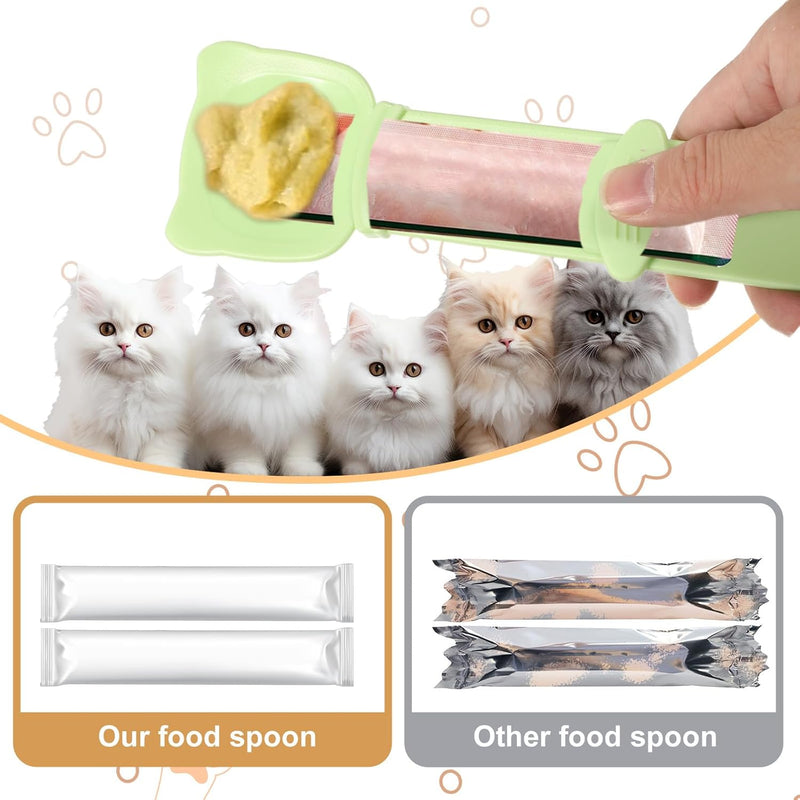 3Pcs Cat Strip Feeder, Cat Treat Dispenser, Happy Cat Wet Food Spoon, Cat Squeeze Treats for Cat Lickable Liquid Snack, Cat Feeding Food Storage - BeesActive Australia