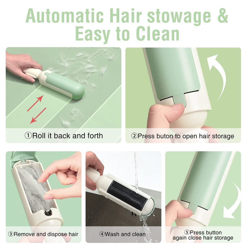 Pack of 2 Lint Roller Pet Hair Reusable Pet Hair Remover Brush for Cat Hair and Dog Hair Easy to Clean Pet Fur Remover Brushes for Clothes, Carpet & Sofa Red/Green - BeesActive Australia