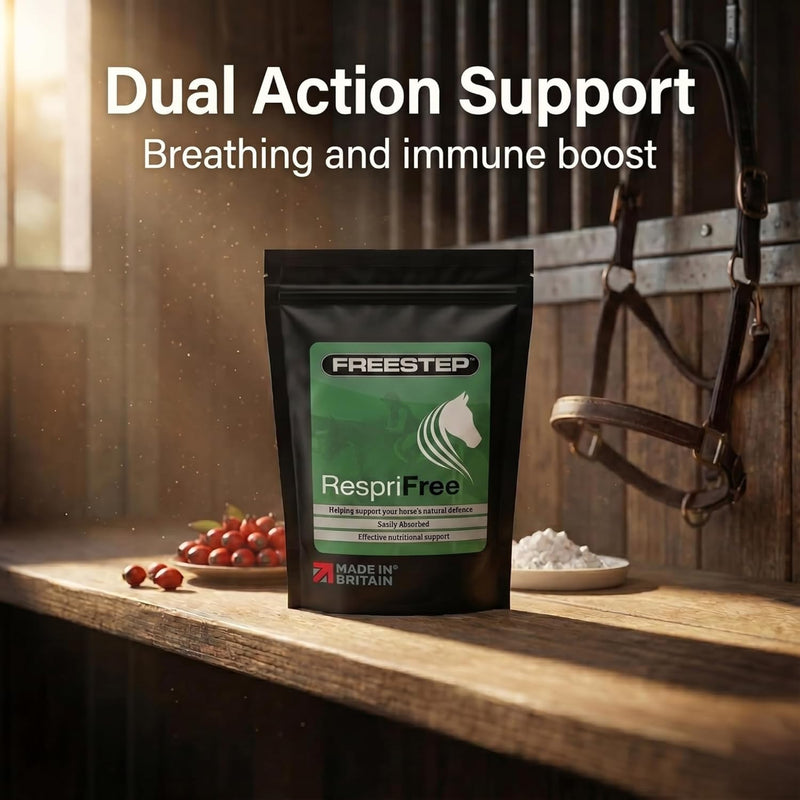 RespriFree | Horse Respiratory Supplement | Rosehip, Magnesium & Ginger for Airway Support, Coughing & Wheezing | Equine Lung Health, Immune Support & Breathing Comfort for Performance 500g | 2 Month Supply