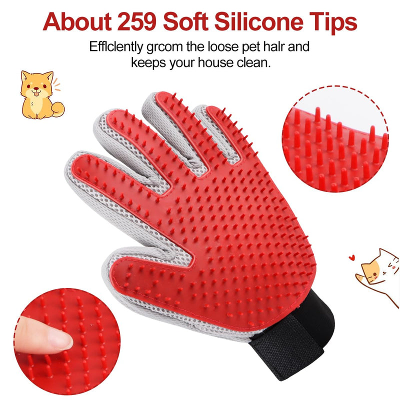 AKONE 1 pair of cat gloves, cat gloves, grooming gloves, double-sided cat brush gloves, fur gloves for cats, pet gloves for short hair and long hair - BeesActive Australia