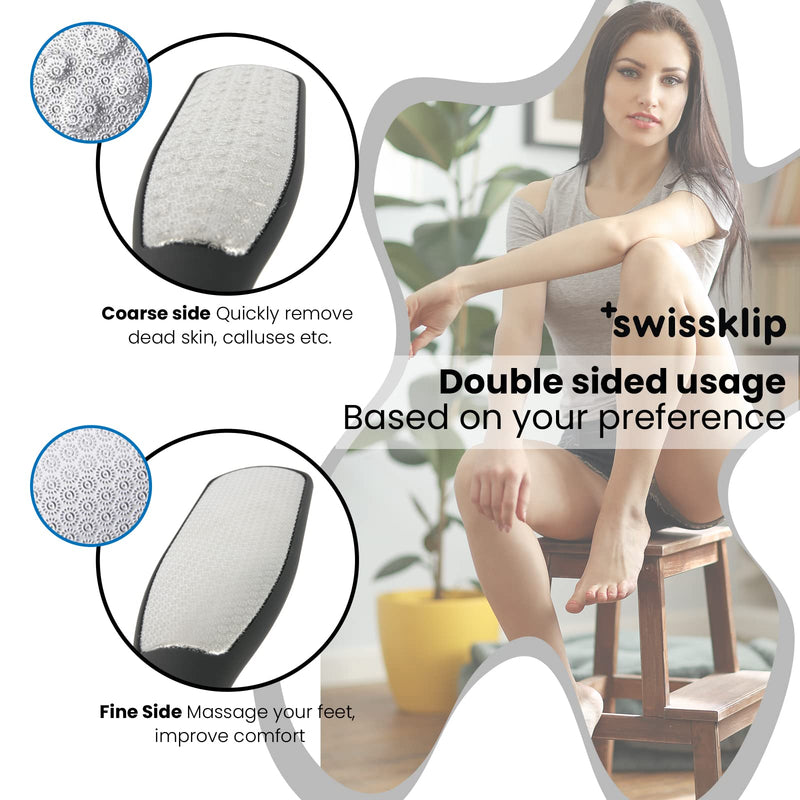 Swissker by Swissklip Foot File Callus Remover for Feet I A Perfect Heel Scraper for Cracked Heels I Luxurious Foot Scraper for Callus Removal and Dead Skin Remover for Feet (1 Pack) 1 Pack - BeesActive Australia