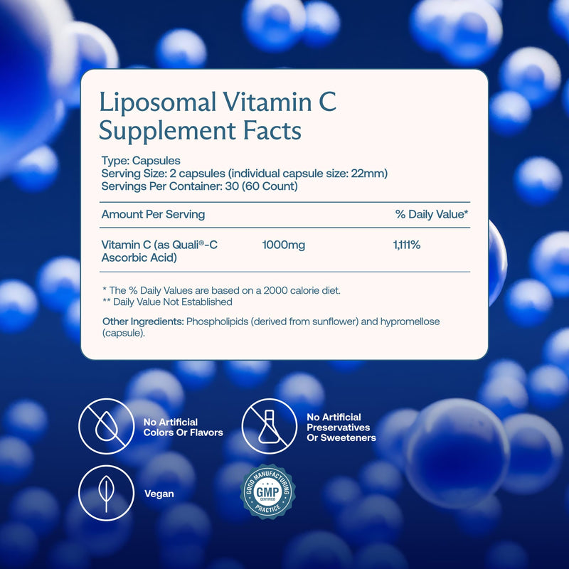 BodyBio Liposomal Vitamin C - High Absorption for Immune & Cellular Health | Pure Ascorbic Acid with Maximum Absorption