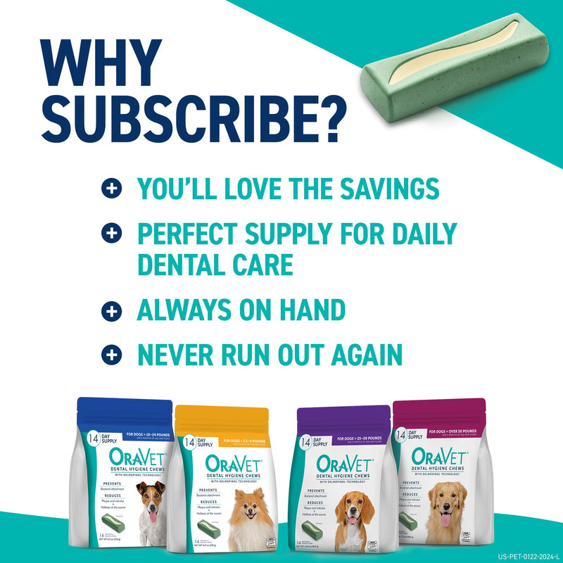 ORAVET Dental Chews for Dogs, Oral Care and Hygiene Chews (Large Dogs, Over 50 lbs.) Pink Pouch, 14 Count 1 Count (Pack of 14) - BeesActive Australia