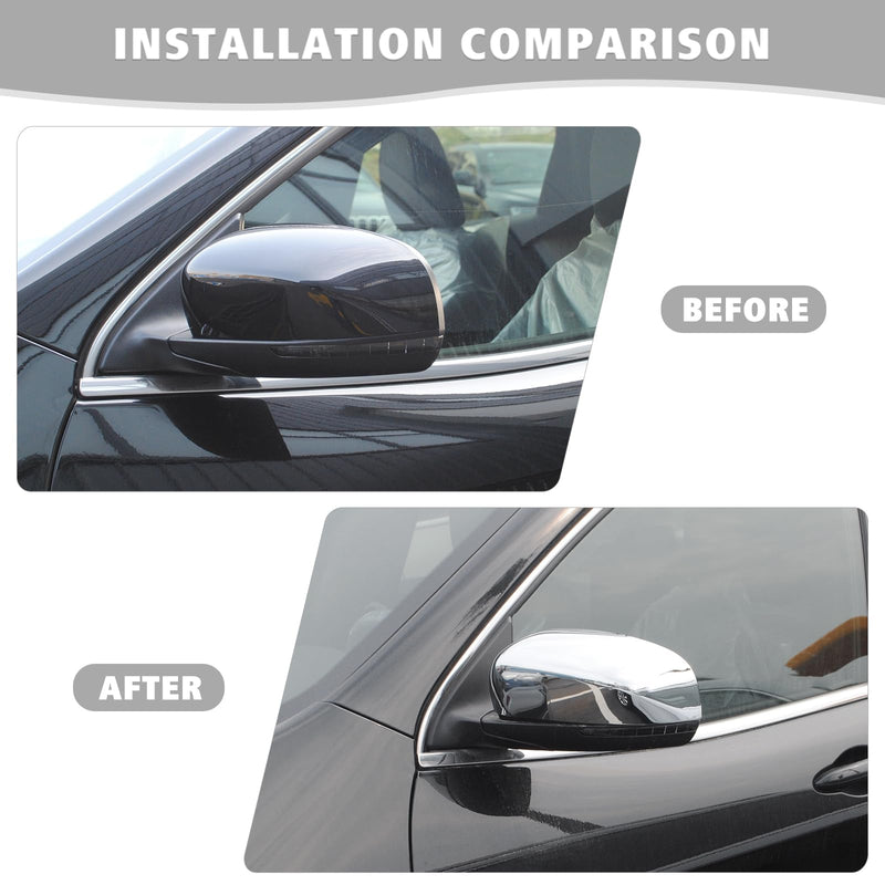 Jimen Compatible with Jeep Cherokee 2014-2023 / Jeep Compass 2017-2023, Side Door Rearview Mirror Cover Trim (Chrome) Chrome - BeesActive Australia