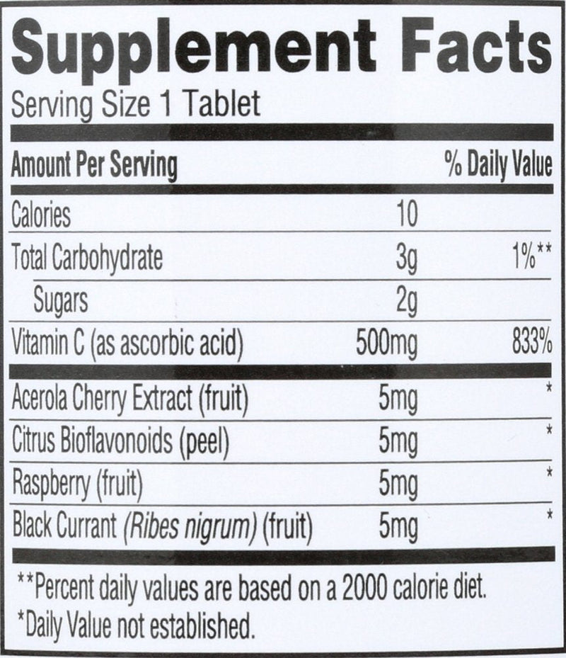 365 by Whole Foods Market, Chewable C + Acerola C 500mg, Natural Cherry Flavor, Vegan, 90 Tablets 90 Count (Pack of 1)