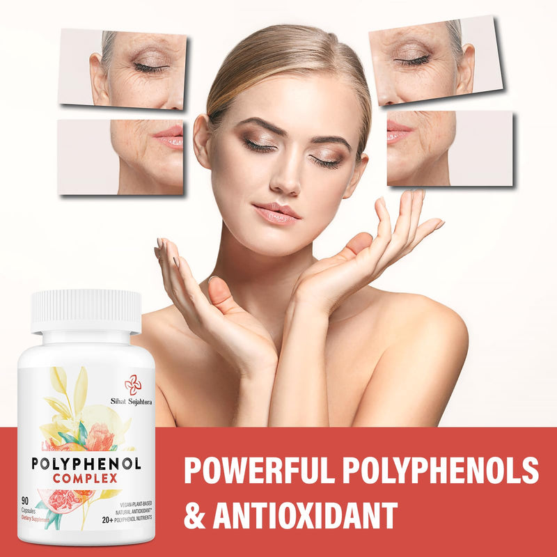 Polyphenols Supplement with Resveratrol & Quercetin, 270 Capsules | Plant-Based Formula • Polyphenol Superfood Blend • Botanical Antioxidants • Daily Wellness Formula 90 Count (Pack of 3)