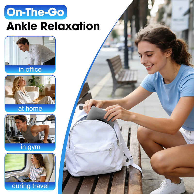 Cordless Ankle Heating Pad, Foot Massager with Heat for Pain Relief, Ankle Massager for Women and Men, Heated Foot Brace Wrap with 6 Heat Levels and 3 Vibration Modes Grey - BeesActive Australia