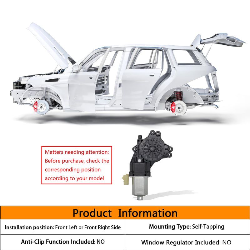 2 pins Power Window Motor Compatible with Jeep Patriot/Compass 2007-2017 Front Right ，Compatible with Dodge Caliber 2007-2012 Front Left，Replace for 5179961AA 68002898AA 42-489 82-489 742-428 - BeesActive Australia