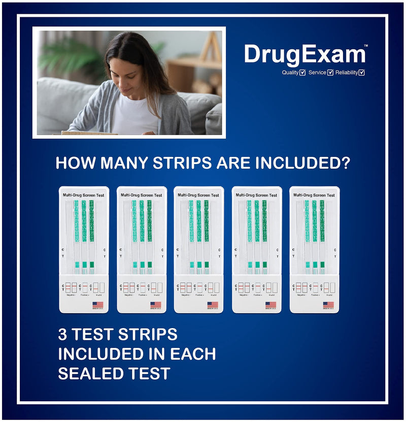 5 Pack - DrugExam THC Advantage Made in USA Multi Level Marijuana Home Test Kit. Highly Sensitive THC 3 Level Drug Test Kit. Detects at 50 ng/mL, 20 ng/mL, 15 ng/mL 5 Count (Pack of 1)