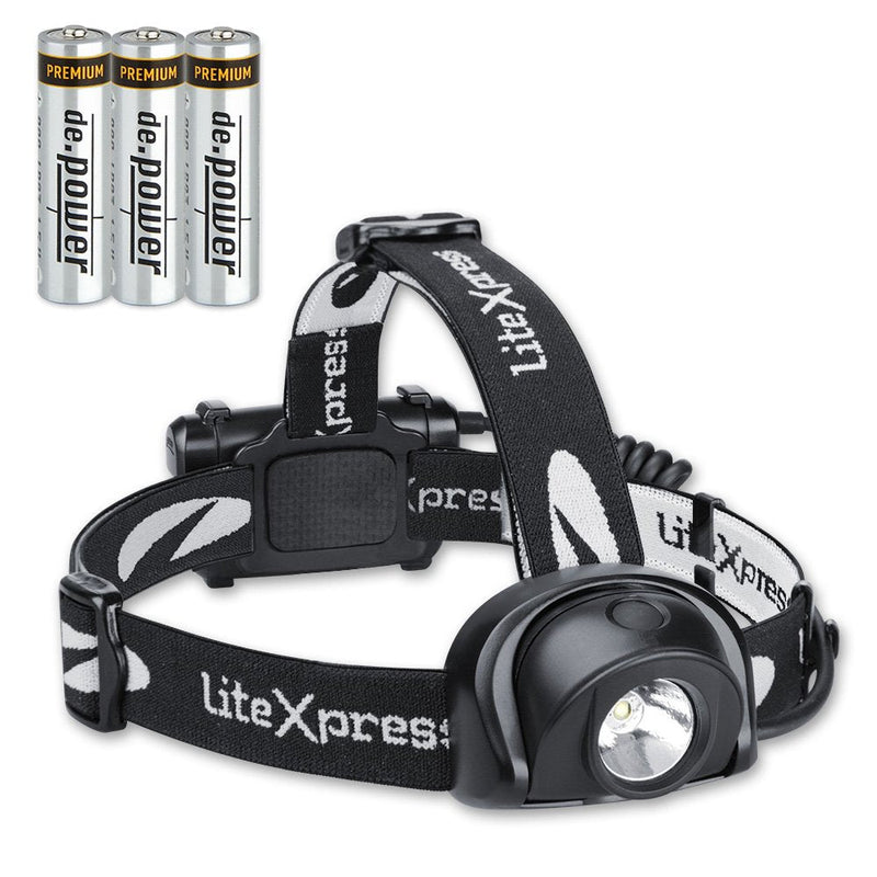 Litexpress LXL205001 Liberty 113-4, 303 Lumens Headlamp IP64 1 High Performance Seoul Semi LED NEW upgraded VERSION, Rear 2 Mode red LED in Battery pack