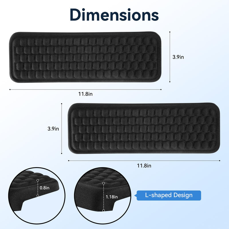 L-Shaped Elbow Pad for Desk, 2-Piece Arm Rest for Desk Wrist Support, Ergonomic Desk Edge Cushion Memory Foam Elbow Support for Work, Study, and Gaming (Black)